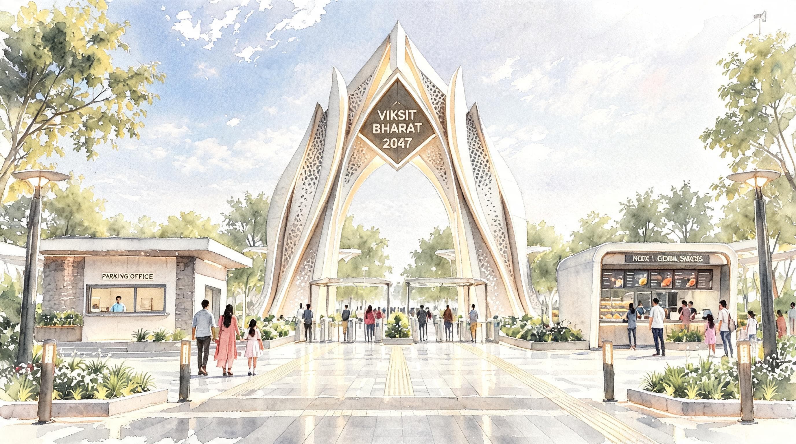 Concept art of Entrance Arch of Viksit Bharat